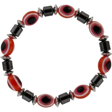 Hematit karkötő – Eye (piros)